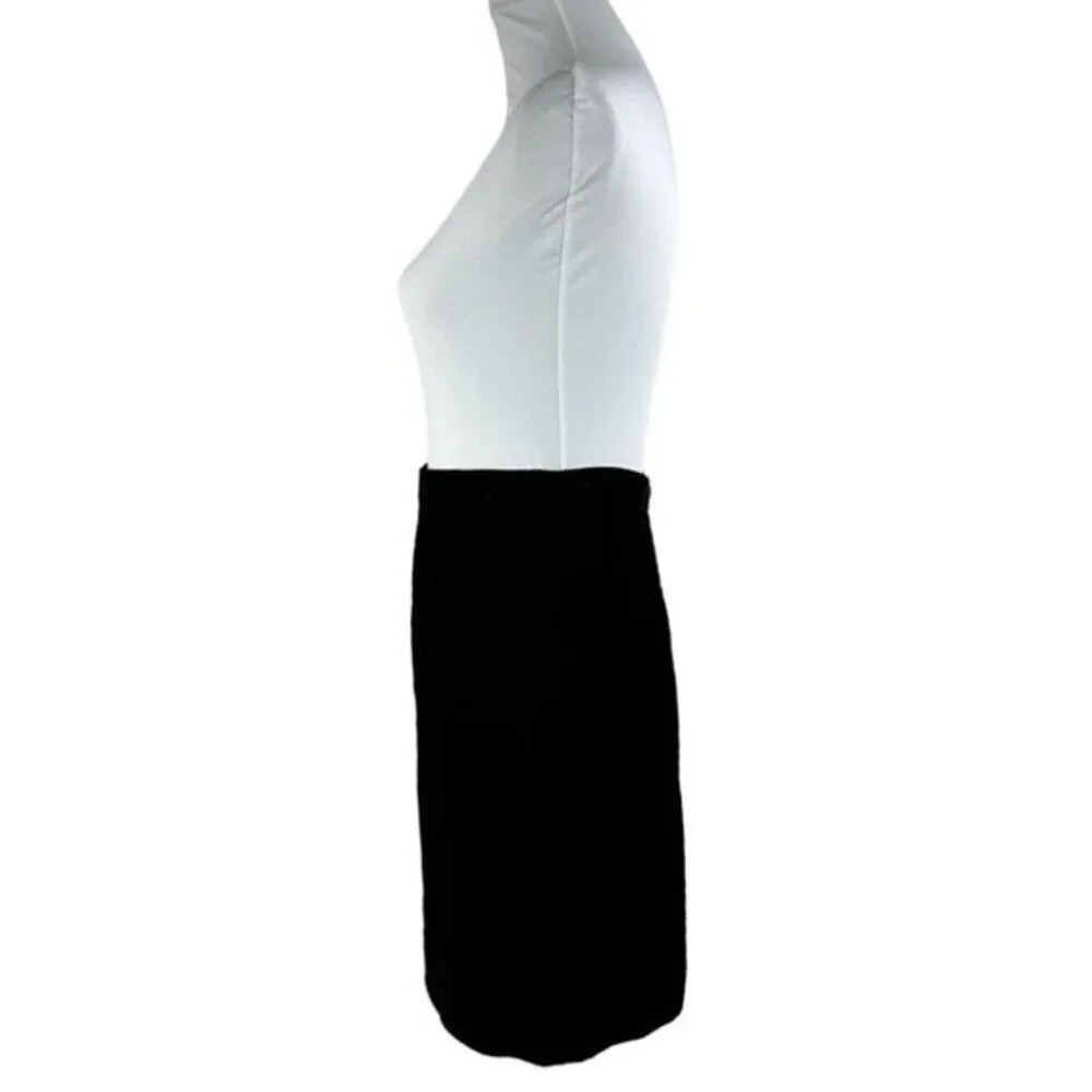 Valentino Studio‎ Black Velvet Pencil Skirt Vintage Made in Italy W27 Hemmed